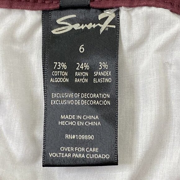 Seven7 High Rise Skinny Jeans Womens size 6 Skin Fit Denim Tapered Burgundy - Picture 16 of 16